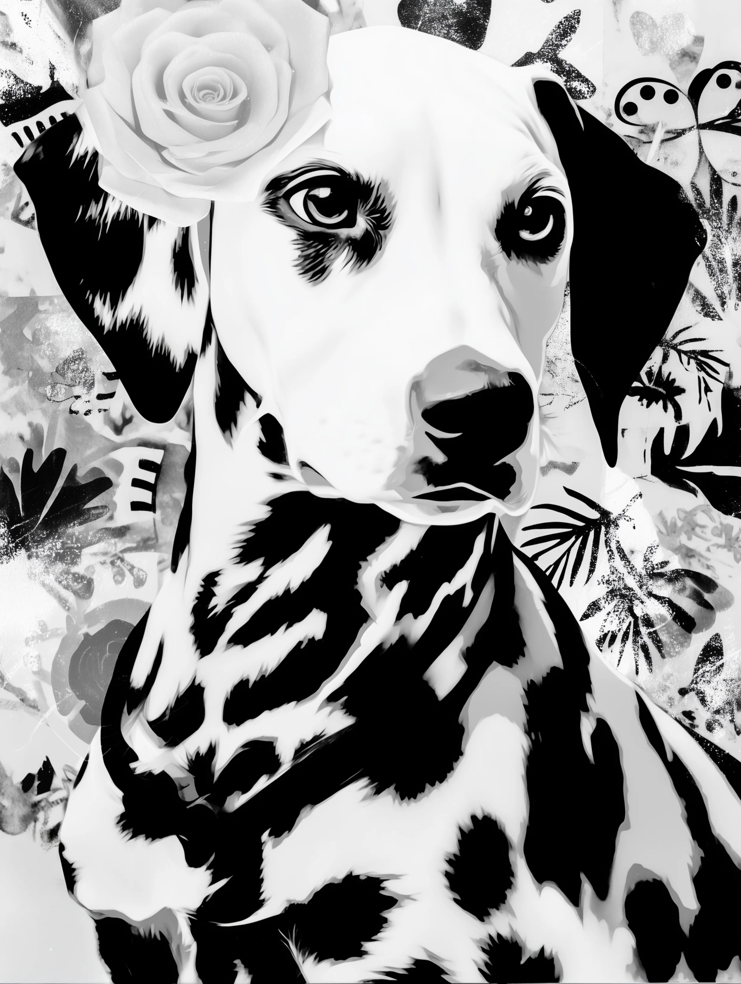 Free printable dog coloring page for adults featuring dalmation dog